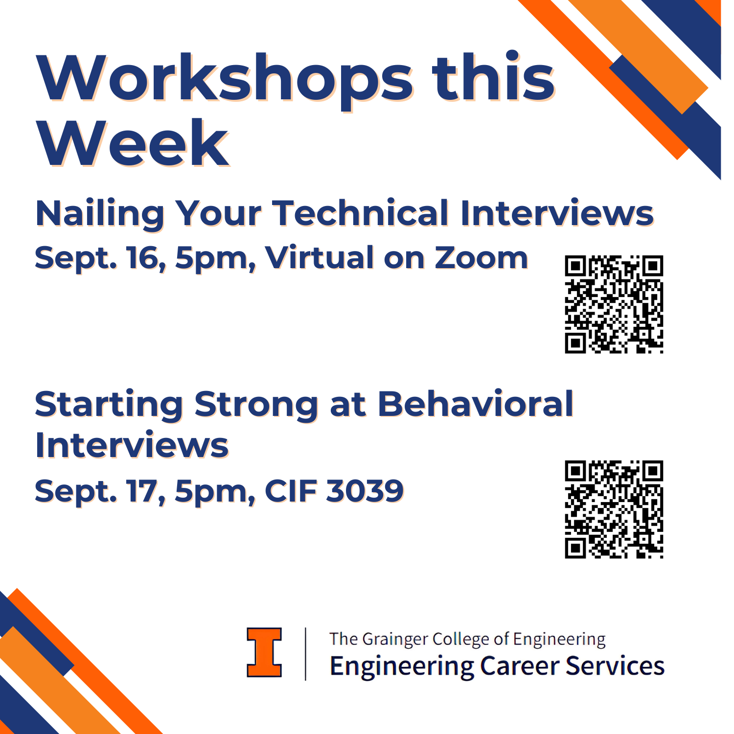 Workshops this Week
