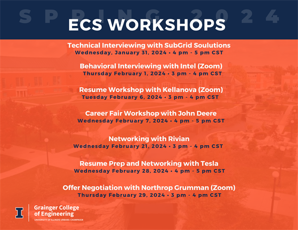 ECS 2024 Spring Workshops